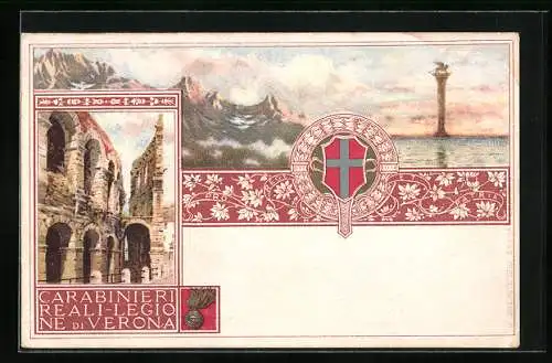 Lithographie Carabinieri Reali Legione di Verona, italienisches Regiment