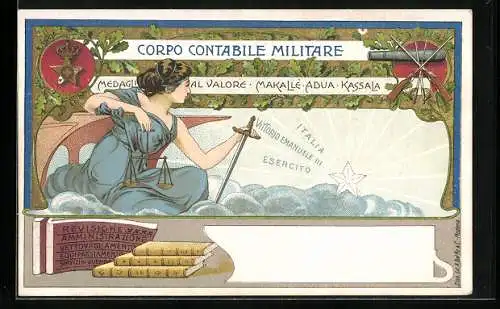 Lithographie Corpo contabile militare, kassala, Adua