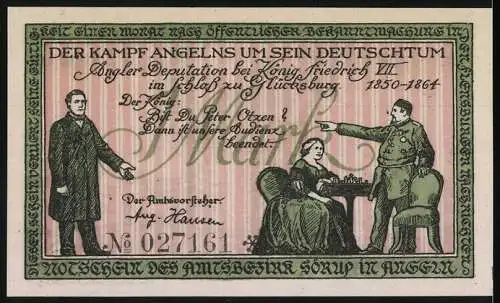 Notgeld Sörup 1919, 1 Mark, Gründung des Schleswig-Holsteinischer Bundes, Kampf um Deutschtum