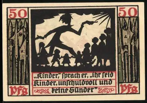 Notgeld Naumburg, 1920, 50 Pfennig, Kinder und Magistrat, ausgegeben von der Stadt Naumburg a. Saale