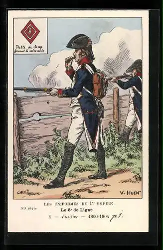 Künstler-AK Le 8° de Ligne, Fusilier 1800-1804