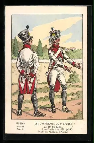 Künstler-AK Le 30° de Ligne, Fusiliers 1806