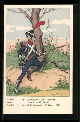 AK Soldat mit Gewehr der Infanterie, Caporal de Carabiniers-10. Lèger 1809