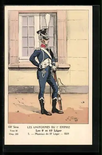 AK Soldat der Infanterie, Musicien du 10. Lèger 1809