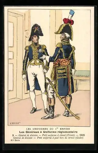 AK Les Uniformes du 1er Empire, Les Generaux a Uniforme reglementaire, französische Generäle