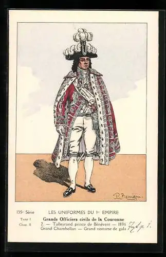 Künstler-AK Grands Officiers civils de la Couronne, Talleyrand prince de Bénévant 1806, Grand Chambellan