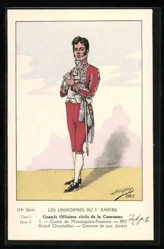 Künstler-AK Grands Officiers civils de la Couronne, Comte de Montesquiou-Fezensac 1813, Grand Chambellan