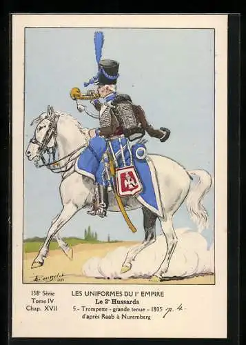 AK Soldat der Kavallerie, Trompette-grande tenue 1805-d`après Raab à Nuremberg