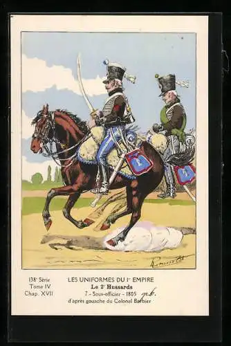 Künstler-AK Le 2° Hussards, Sous-officier 1805