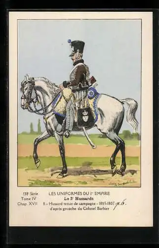 Künstler-AK Le 2° Hussards, Hussard tenue de campagne 1805-07