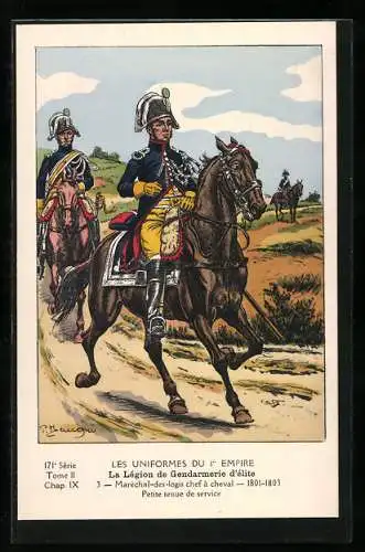 Künstler-AK La Légion de Gendarmerie d`élite, Maréchal-des-logis chef à cheval 1801-03