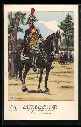 Künstler-AK La Légion de Gendarmerie d`élite, Brigadier à cheval 1801-03