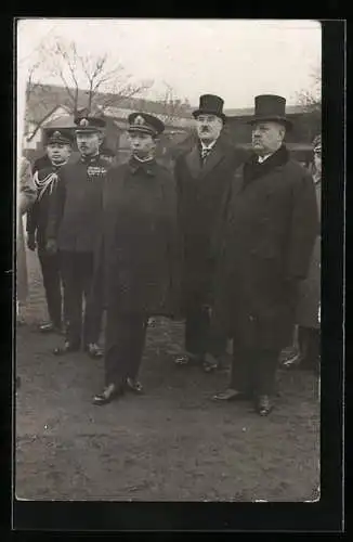 Foto-AK Prinz Hirohito mit europäischen Staatsmännern