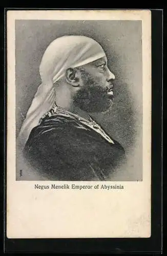 AK Abyssinien, König Negus Menelik, Emperor of Abyssinia