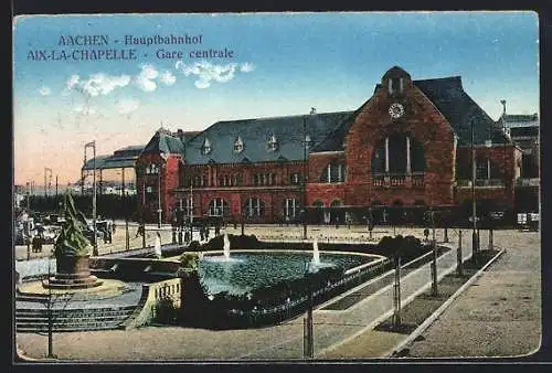 AK Aachen, Ansicht vom Hauptbahnhof