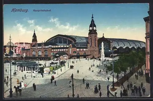 AK Hamburg-St.Georg, Blick zum Hauptbahnhof