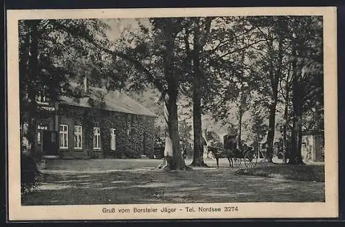 AK Borstel, Gasthaus Borsteler Jäger, Gartenansicht