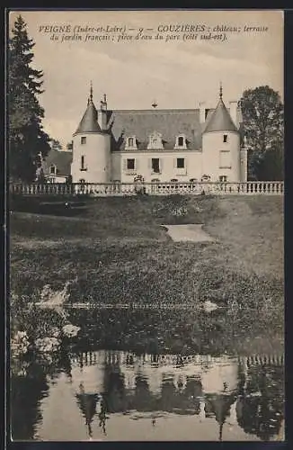 AK Couzieres, Chateau, terrasse et pice d`eau