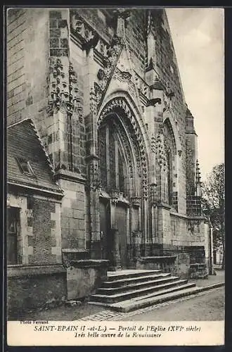 AK Saint-Epain, Portail de l`Eglise