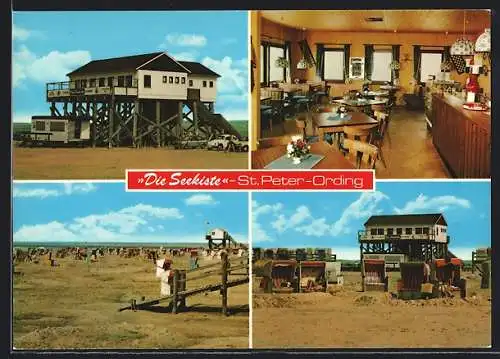 AK St. Peter-Ording, Gasthaus Seekiste auf der Böhler Sandbank