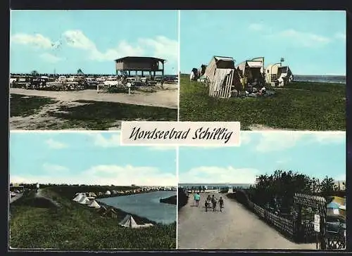 AK Schillig /Nordsee, Zeltplatz, Strand, Strandkörbe