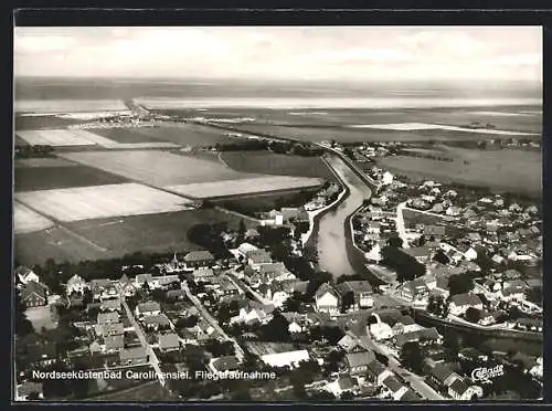 AK Carolinensiel, Fliegeraufnahme des Nordseebades