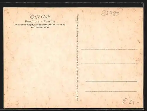 AK Westerland /Sylt, Cafe Orth, Friedrichstrasse 30
