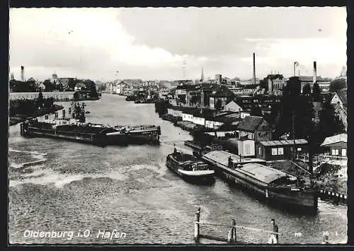 AK Oldenburg i. O., Hafen und ein Teil der Stadt