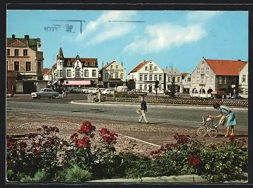 AK Jever, Marktplatz mit Geschäften