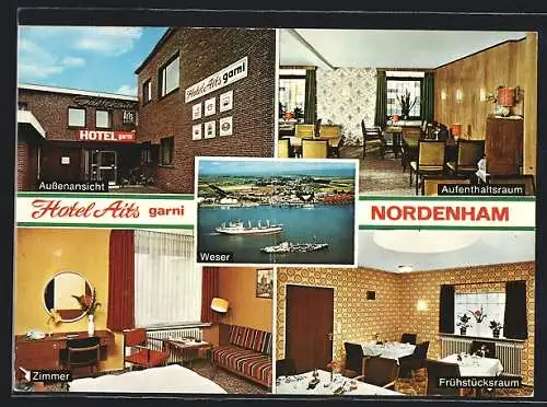 AK Nordenham, Hotel Aits garni, Bes. Familie Aits, Bahnhofstr. 120