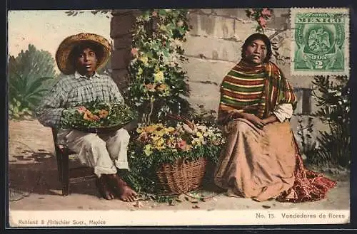 AK Vendedores de flores, Mexikanische Blumenhändler