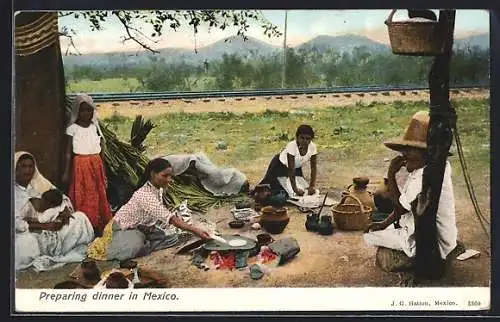 AK Mexico, Indigenous people preparing dinner