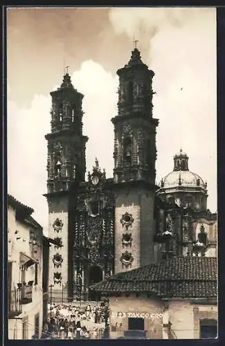 AK Taxco, Kirche im Sonnenschein