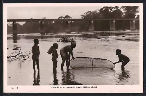 AK Sierra Leone, Fishing in a tranquil river