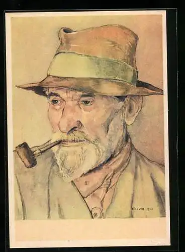 Künstler-AK Dr. Gabriel Engler: Kärntener Kleinbauer vom Kreuzberg bei Klagenfurt mit Pfeife