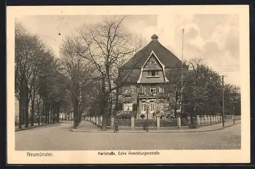 AK Neumünster, Karlstrasse Ecke Rendsburgerstrasse