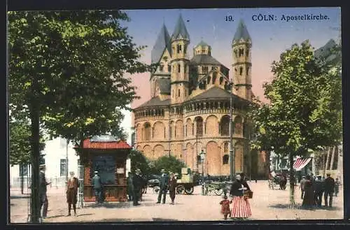 AK Köln, Apostelkirche mit Kiosk