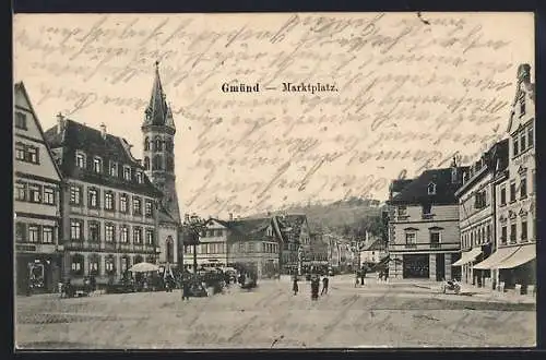 AK Gmünd, Marktplatz mit Geschäften