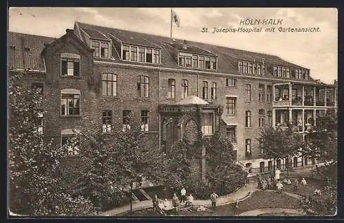 AK Köln-Kalk, St. Josephs-Hospital mit Gartenansicht