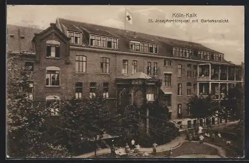 AK Köln-Kalk, St. Josephs-Hospital mit Gartenansicht