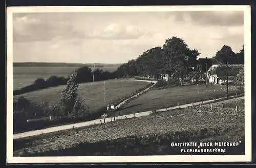 AK Flensburg, Flensburgerförde, Gasthaus Alter Meierhof