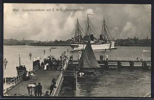 AK Kiel, Reventloubrücke mit SMY Hohenzollern