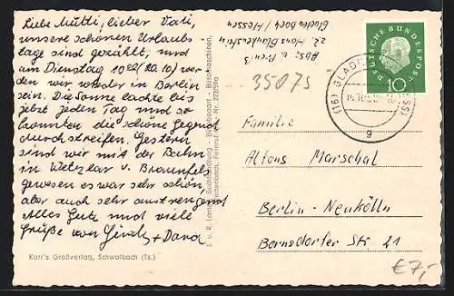 AK Gladenbach, Schule, Marktstrasse, Ortsansicht