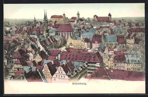 AK Nürnberg, Ortsansicht mit der Kirche