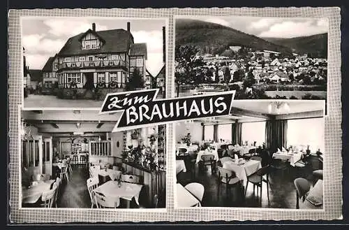 AK Veckerhagen /Weserbergland, Das Gasthaus zum Brauhaus v. Gustav Schoppe mit Gastzimmer, Gesamtansicht