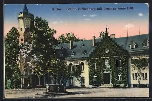 AK Itzehoe, Das Schloss Breitenburg mit Brunnen