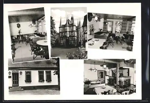 AK Frankenberg /Eder, Das Gasthaus Stadt-Krug v. Bruno Radeloff, mit Innenansichten, Pferdemarkt 18