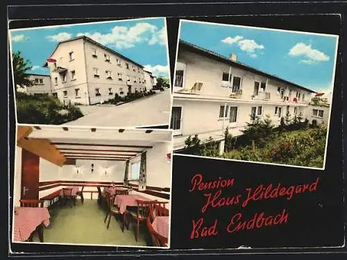 AK Bad Endbach, Pension Haus Hildegard v. J. Höhenwarter, mit Innenansicht, Heidestr. 2