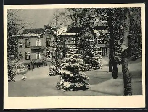 AK Oberhof i. Thür., Das Erholungsheim Thüringer Volk im Winter