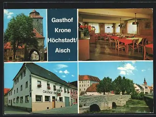 AK Höchstadt /Aisch, Gasthof Krone, Bes. A. u. I. Linseis, Hauptstrasse 6